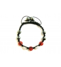 Red and White Shamballa Bracelet